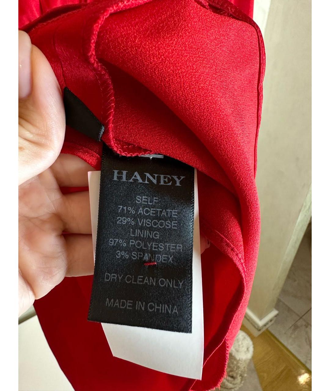 HANEY Красное полиэстеровое коктейльное платье, фото 4