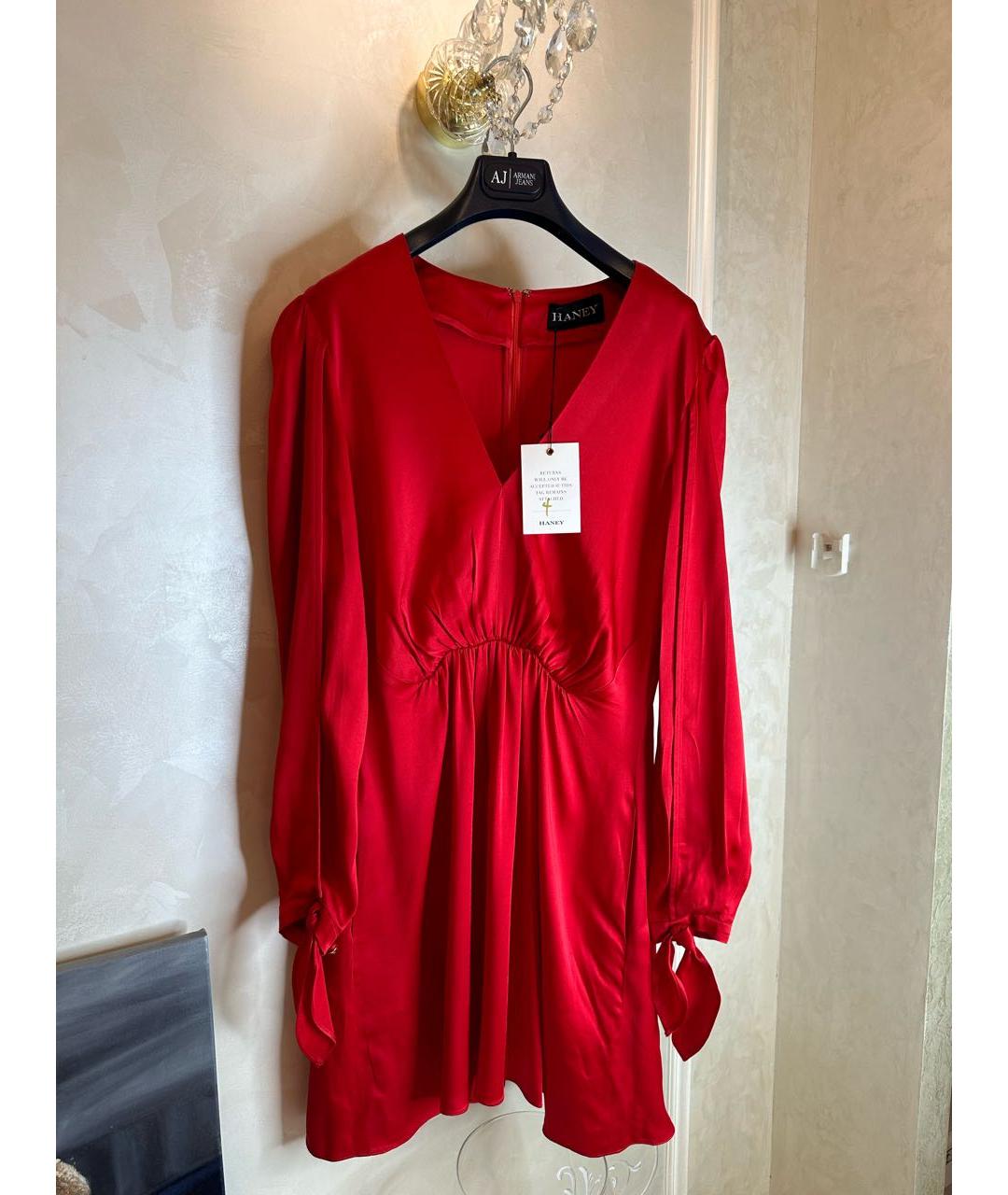 HANEY Красное полиэстеровое коктейльное платье, фото 5