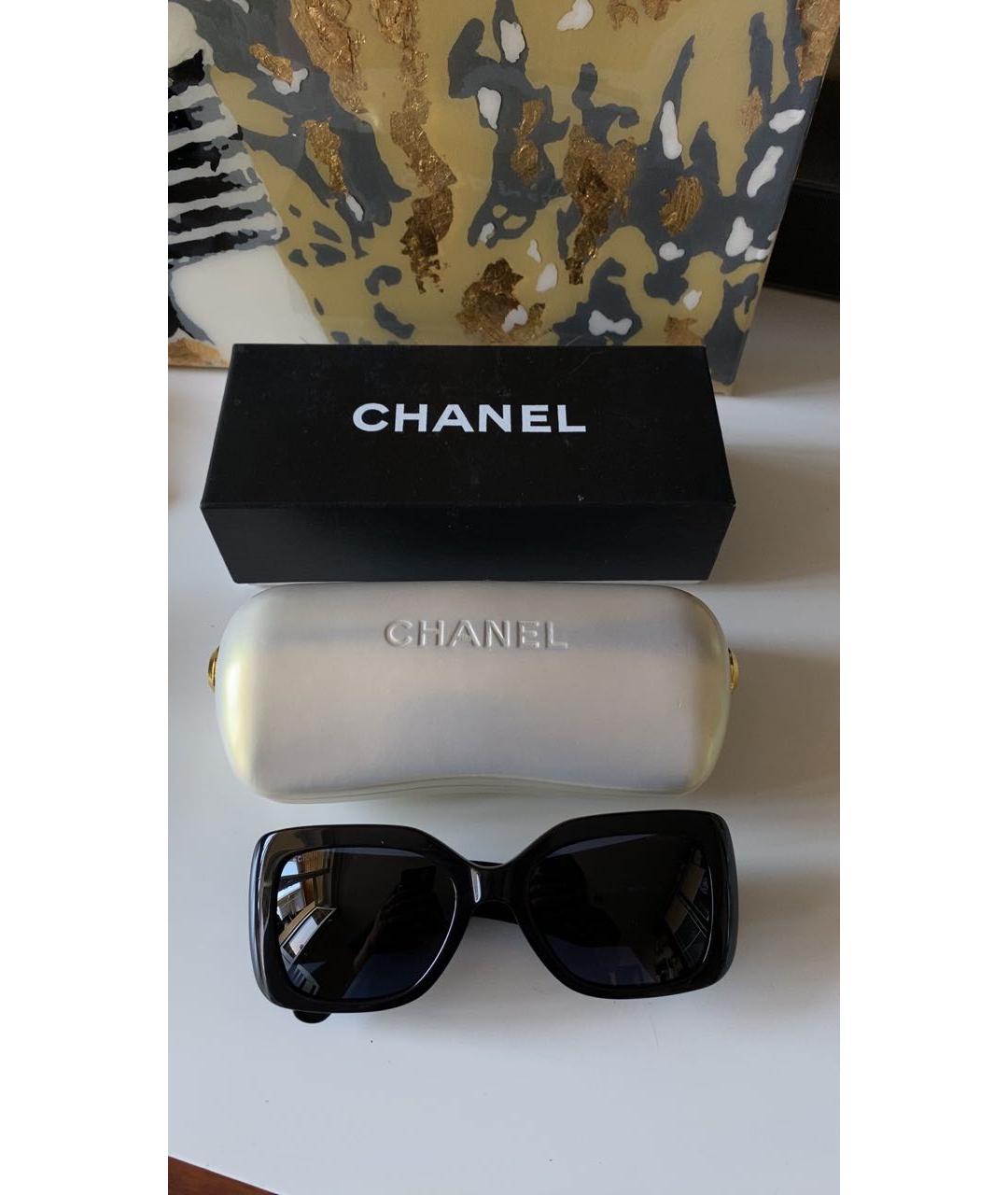 CHANEL Черные пластиковые солнцезащитные очки, фото 8