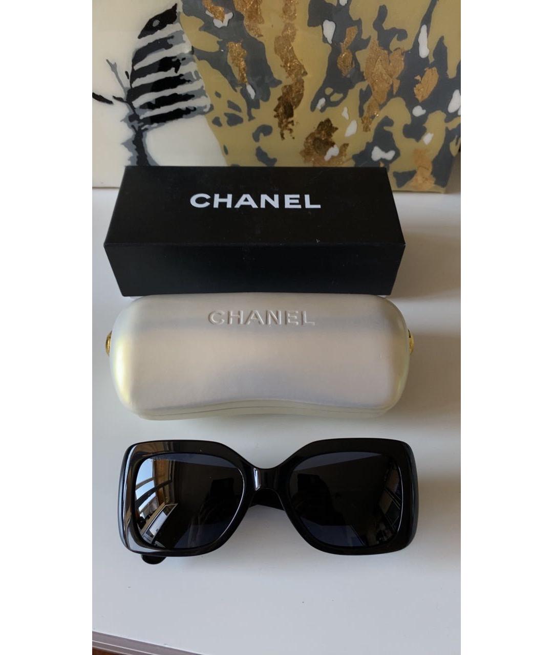 CHANEL Черные пластиковые солнцезащитные очки, фото 4