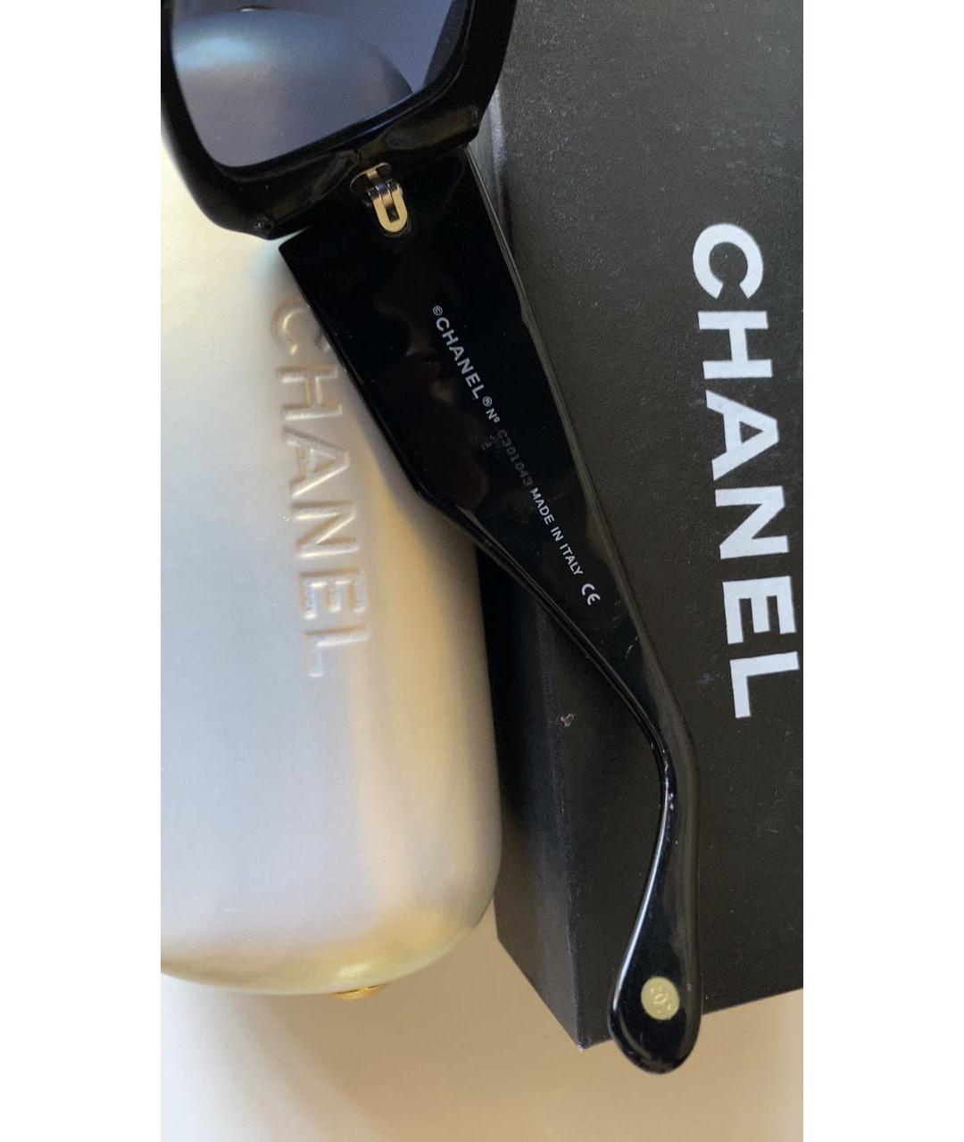 CHANEL Черные пластиковые солнцезащитные очки, фото 5