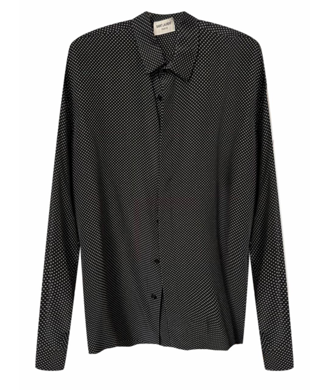 SAINT LAURENT Черная хлопковая классическая рубашка, фото 1