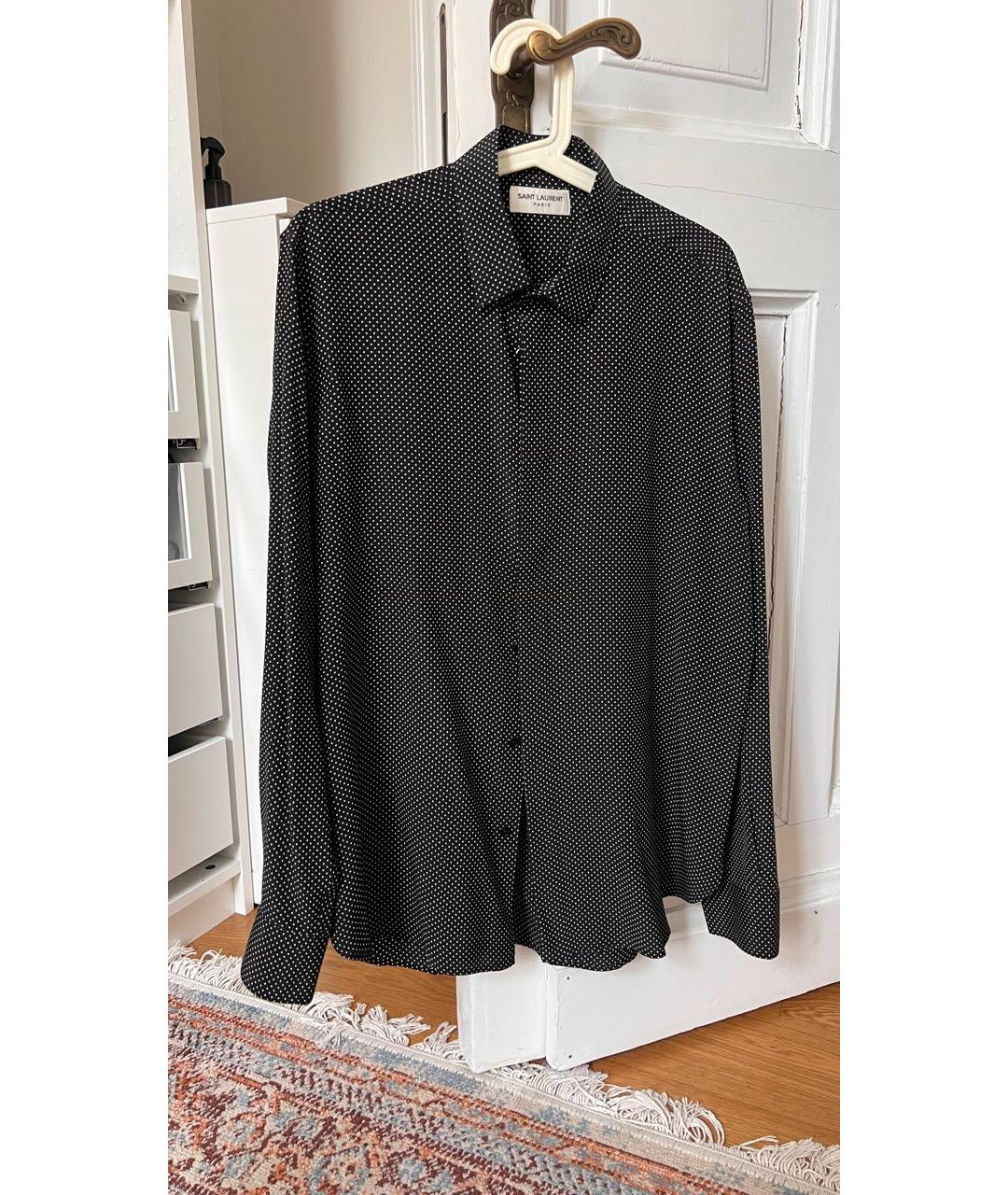 SAINT LAURENT Черная хлопковая классическая рубашка, фото 4