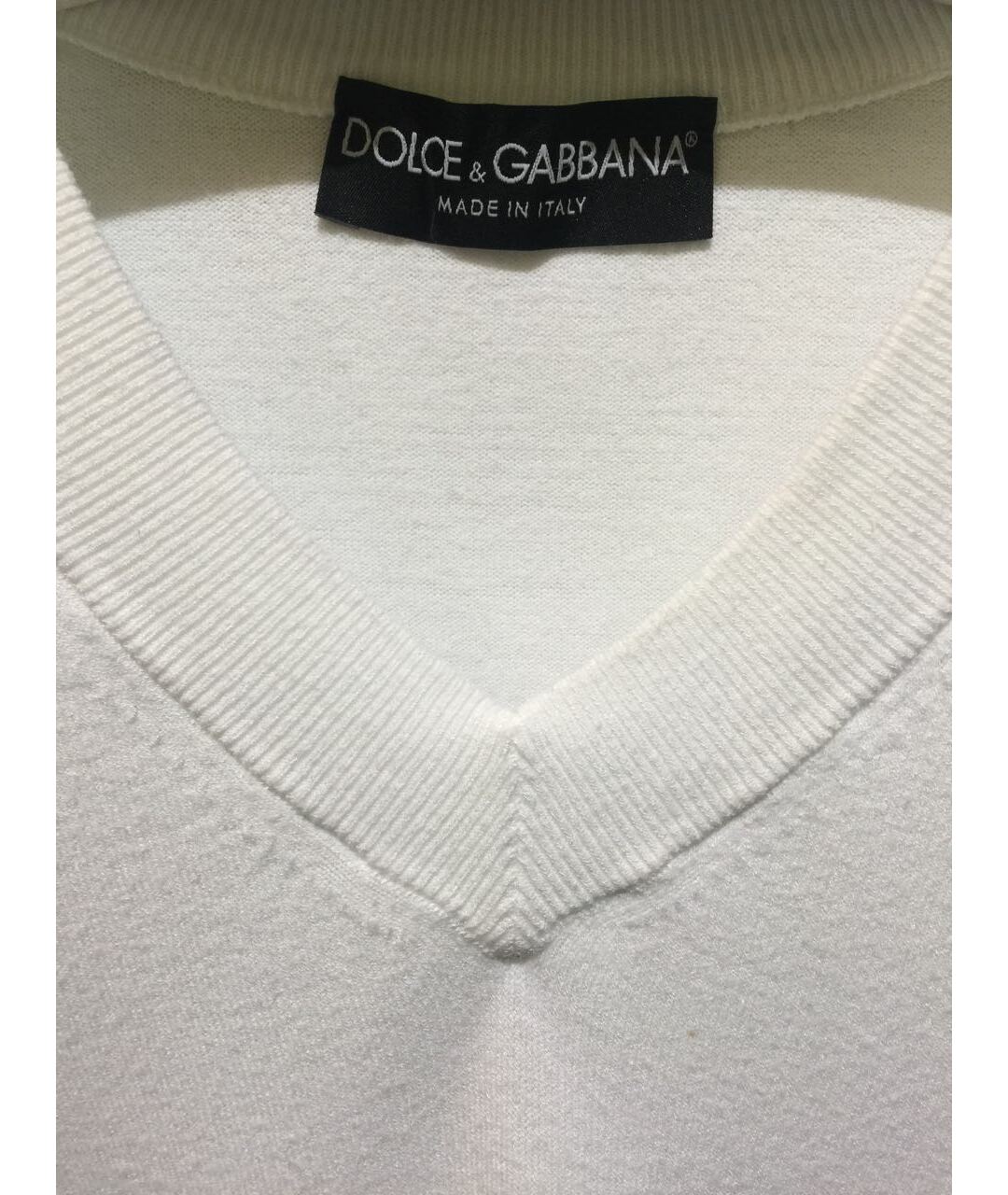 DOLCE&GABBANA Белый вискозный джемпер / свитер, фото 3