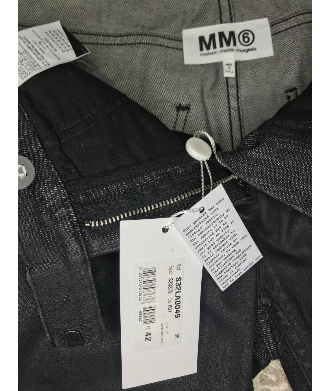 MM6 MAISON MARGIELA Антрацитовые хлопко-эластановые джинсы слим, фото 3