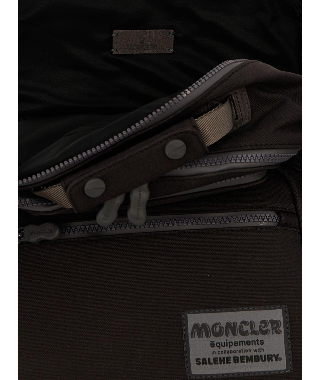 MONCLER Черный хлопковый рюкзак, фото 4