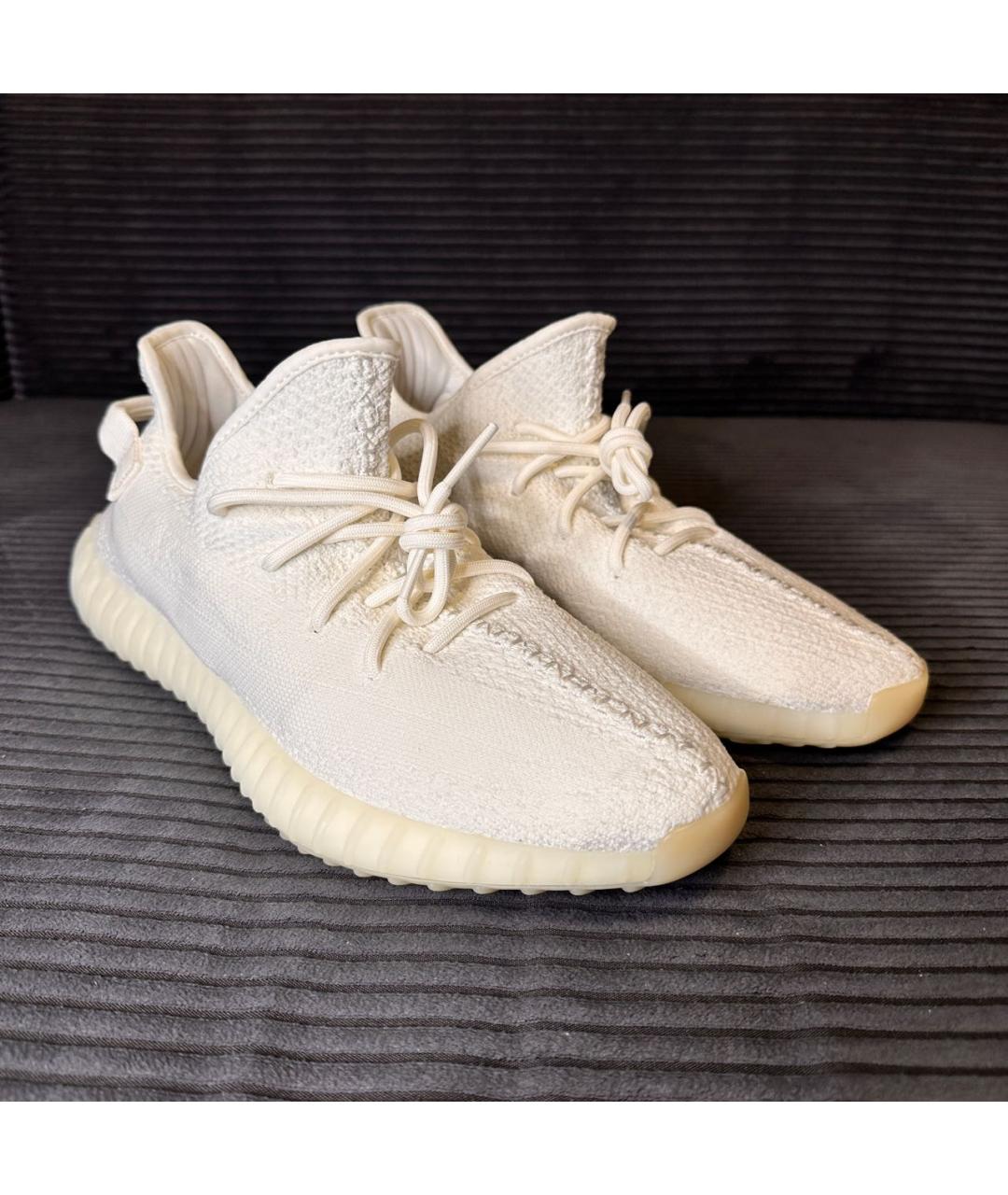 ADIDAS YEEZY Белые текстильные низкие кроссовки / кеды, фото 6