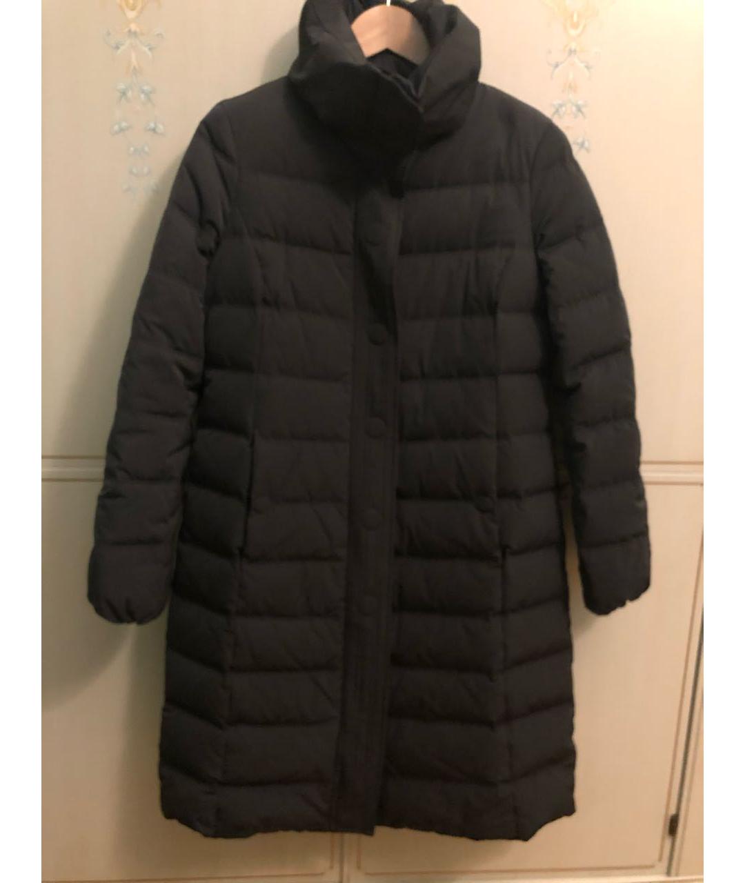 ARMANI COLLEZIONI Черное полиэстеровое пальто, фото 5