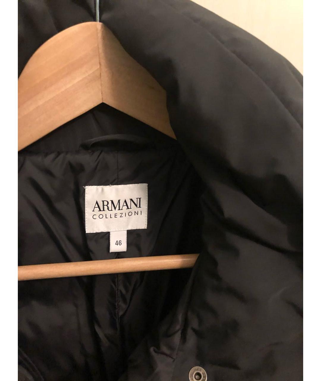 ARMANI COLLEZIONI Черное полиэстеровое пальто, фото 3