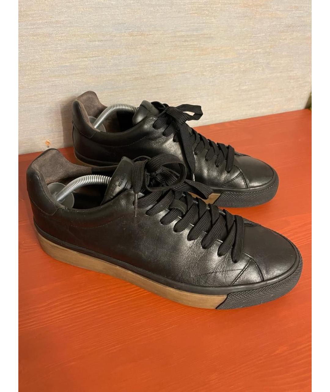 RAG&BONE Черные кожаные низкие кроссовки / кеды, фото 4