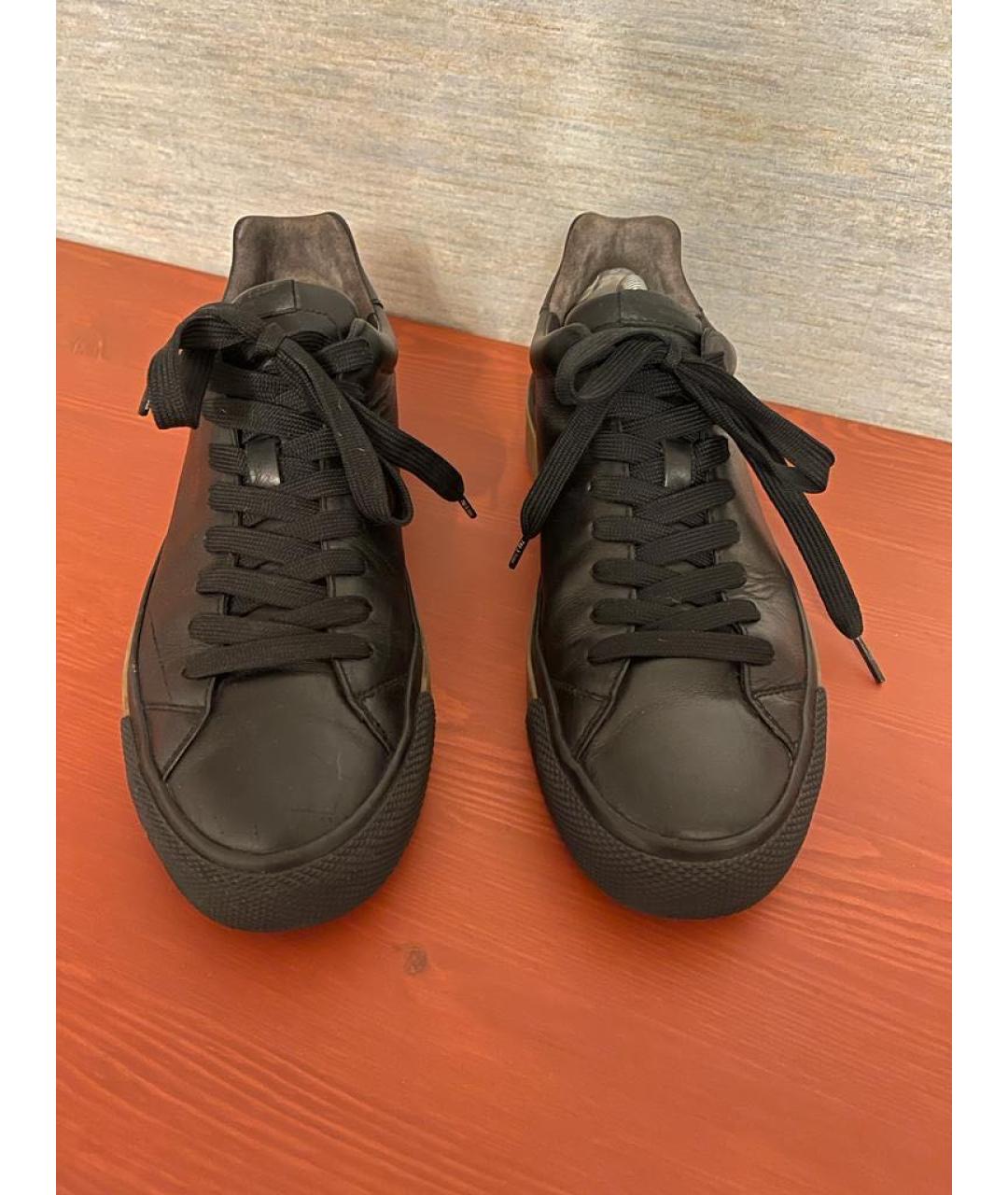 RAG&BONE Черные кожаные низкие кроссовки / кеды, фото 2