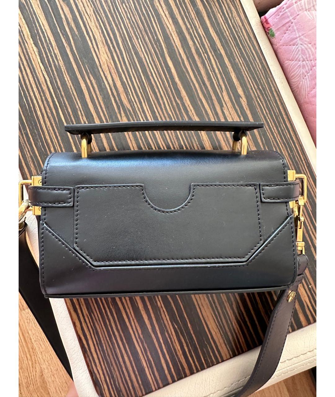 BALMAIN Черная кожаная сумка через плечо, фото 3