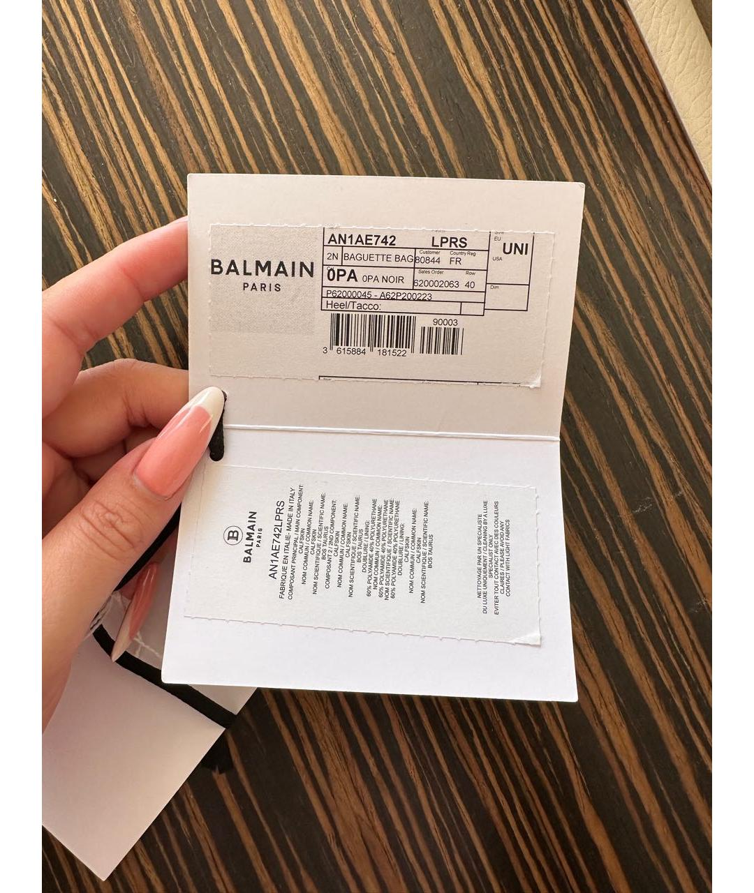 BALMAIN Черная кожаная сумка через плечо, фото 5