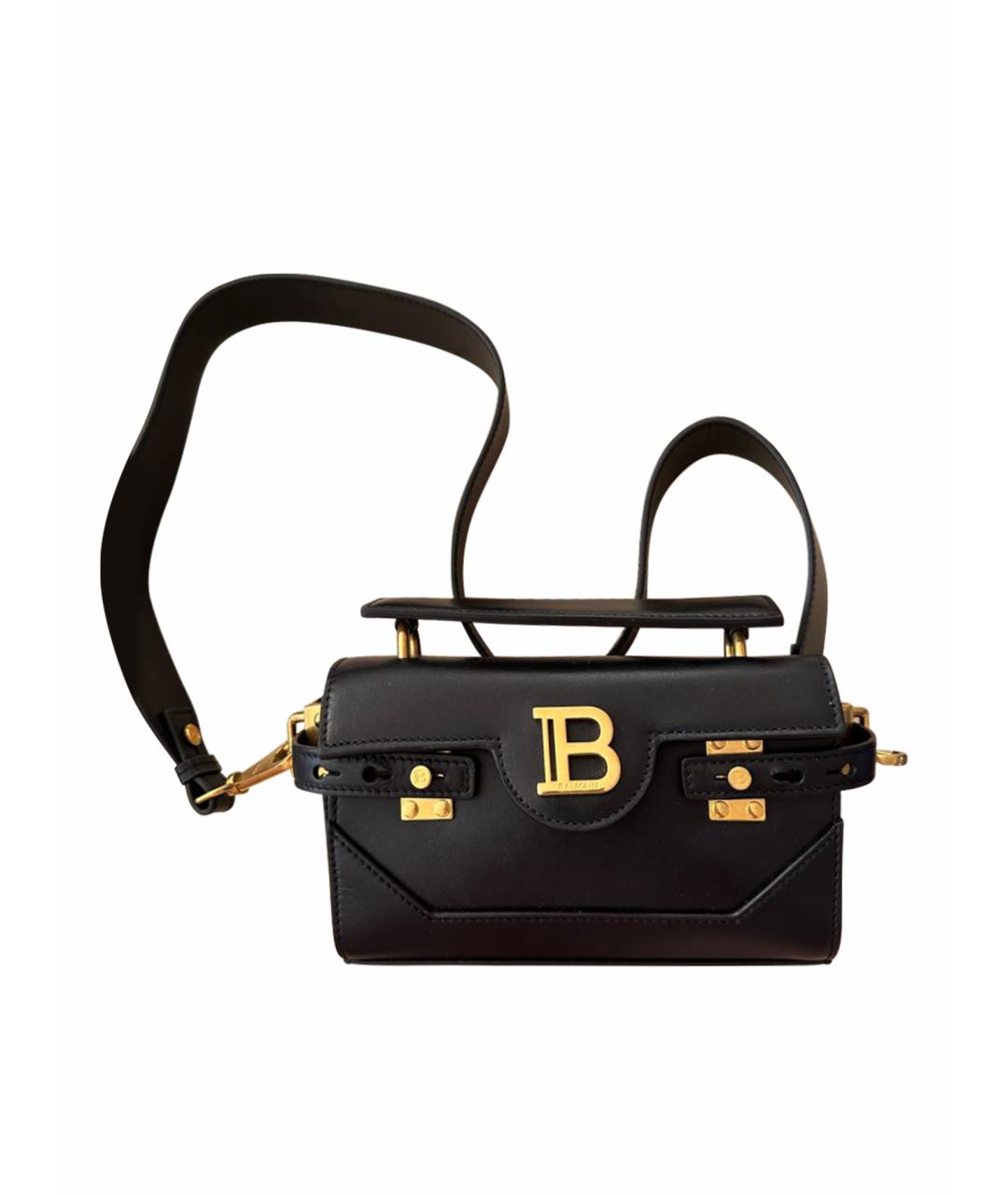 BALMAIN Черная кожаная сумка через плечо, фото 1