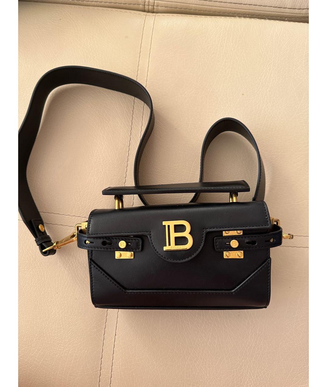 BALMAIN Черная кожаная сумка через плечо, фото 6