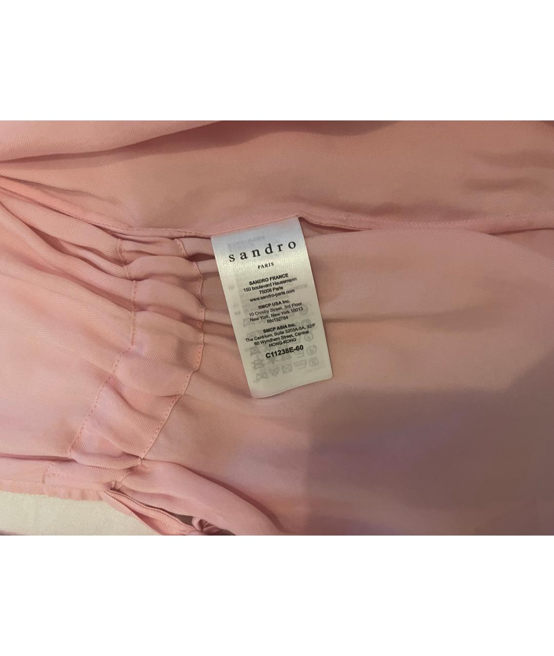 SANDRO Розовая вискозная блузы, фото 4
