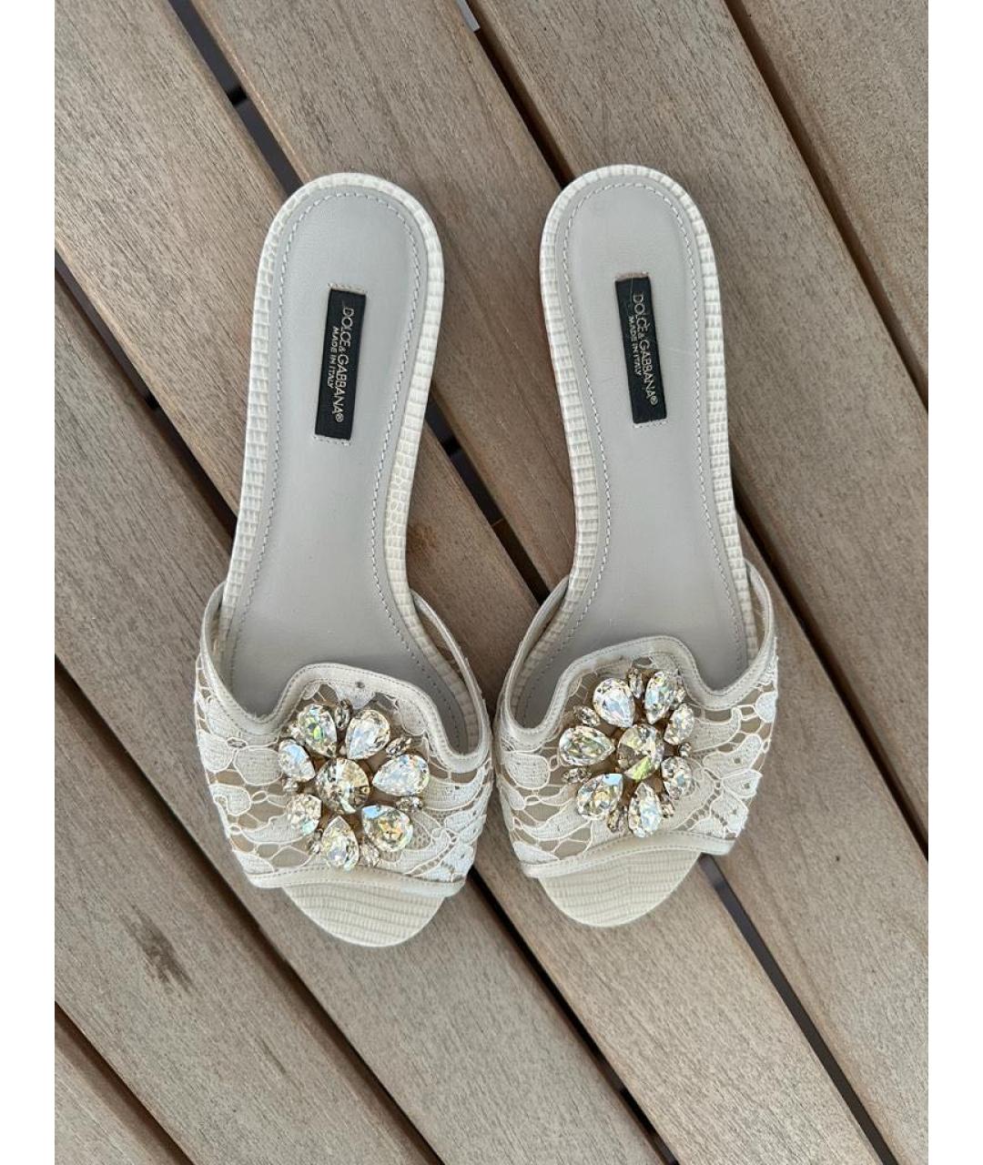 DOLCE&GABBANA Серые текстильные шлепанцы, фото 3