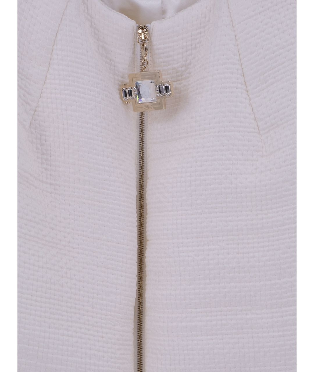 ELISABETTA FRANCHI Белый полиэстеровый жакет/пиджак, фото 4