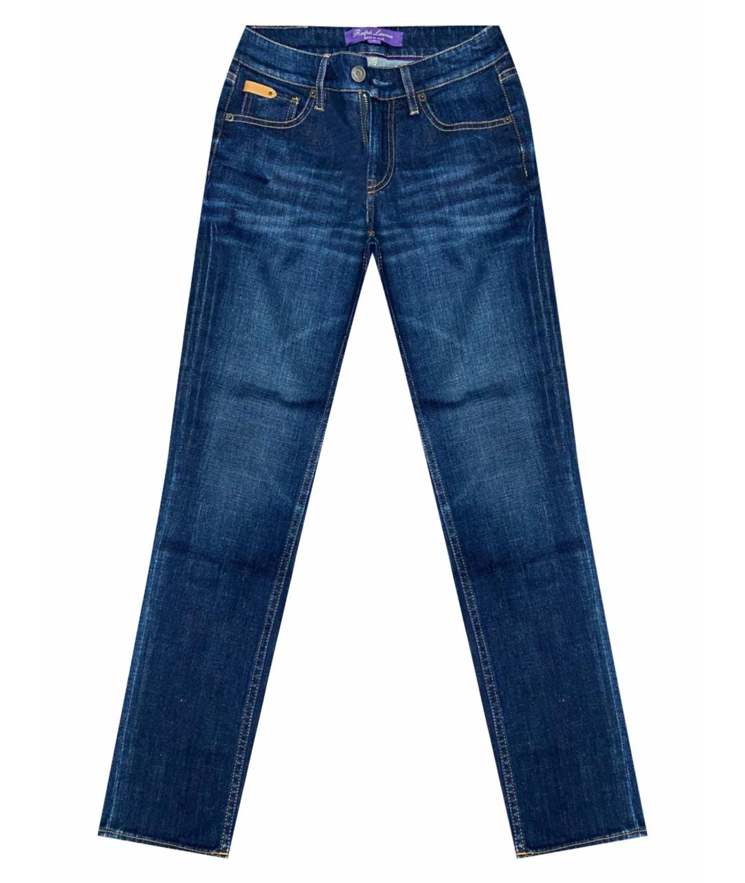 RALPH LAUREN PURPLE LABEL Синие хлопковые прямые джинсы, фото 1