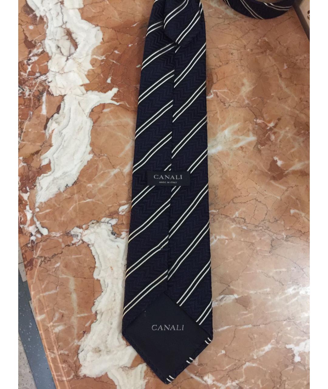 CANALI Черный шелковый галстук, фото 2