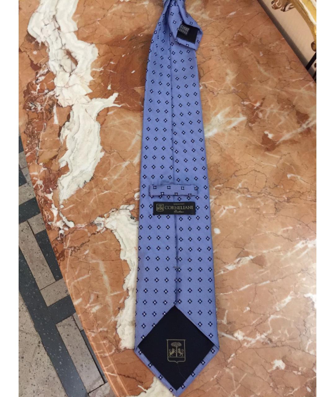 CORNELIANI Голубой шелковый галстук, фото 2