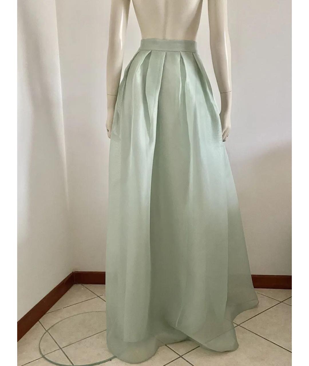 MAX MARA Бирюзовая шелковая юбка макси, фото 2