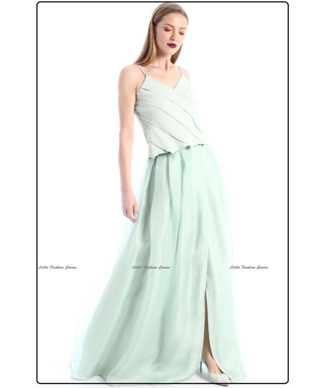 MAX MARA Бирюзовая шелковая юбка макси, фото 8