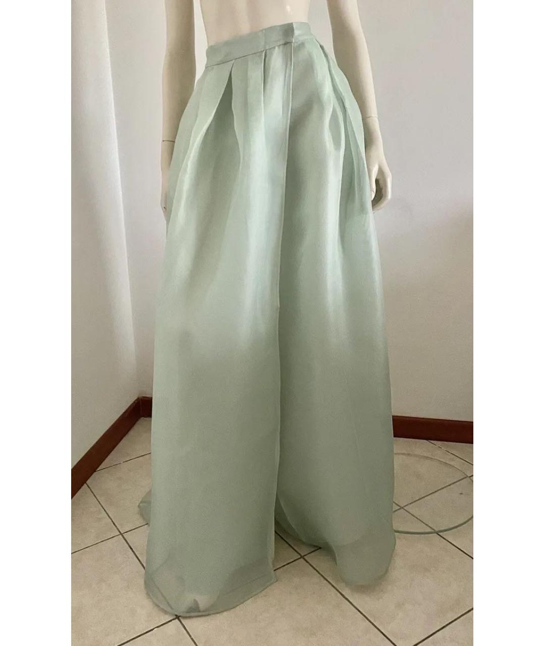 MAX MARA Бирюзовая шелковая юбка макси, фото 9