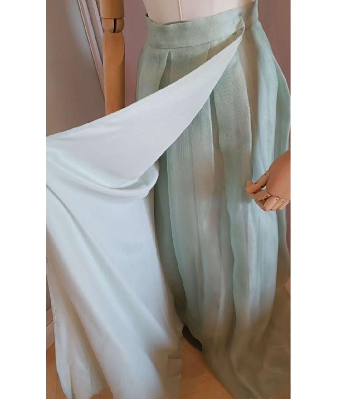 MAX MARA Бирюзовая шелковая юбка макси, фото 6