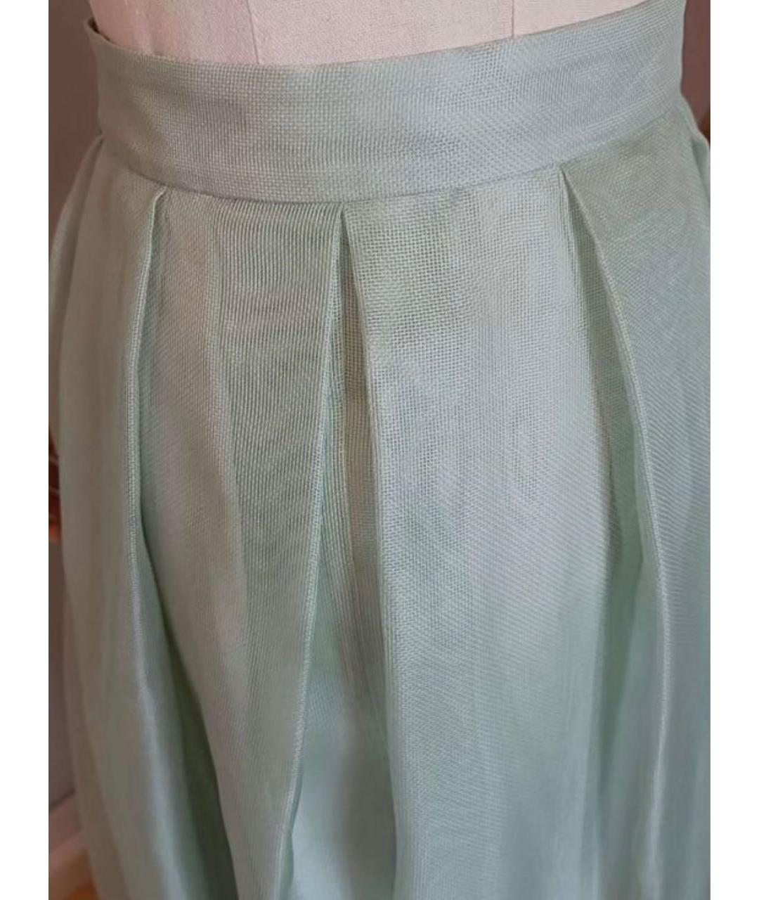 MAX MARA Бирюзовая шелковая юбка макси, фото 7