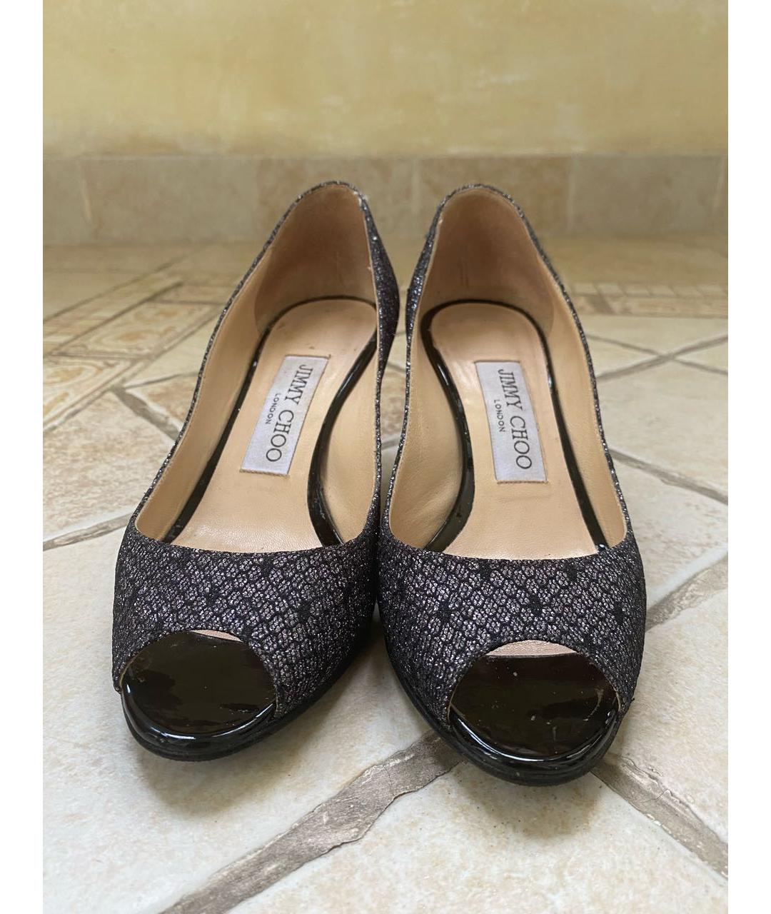 JIMMY CHOO Серебряные кожаные туфли, фото 2