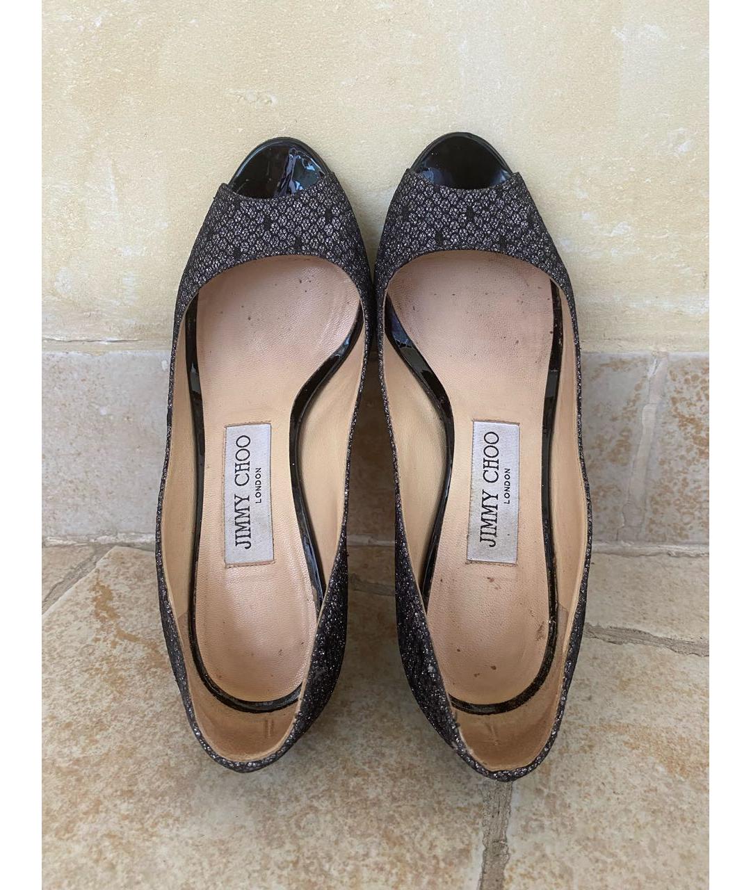JIMMY CHOO Серебряные кожаные туфли, фото 3
