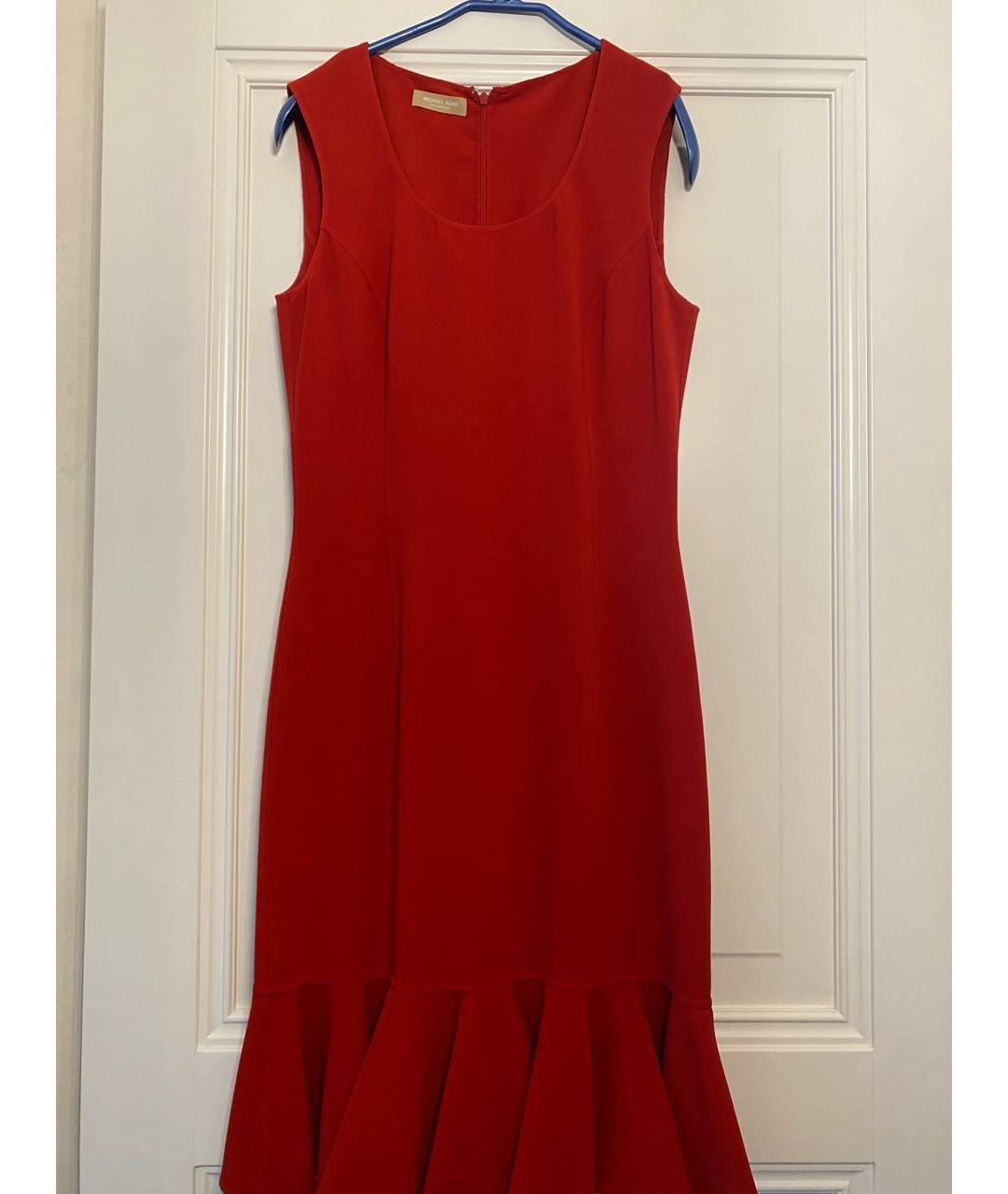 MICHAEL KORS Красное шерстяное коктейльное платье, фото 4
