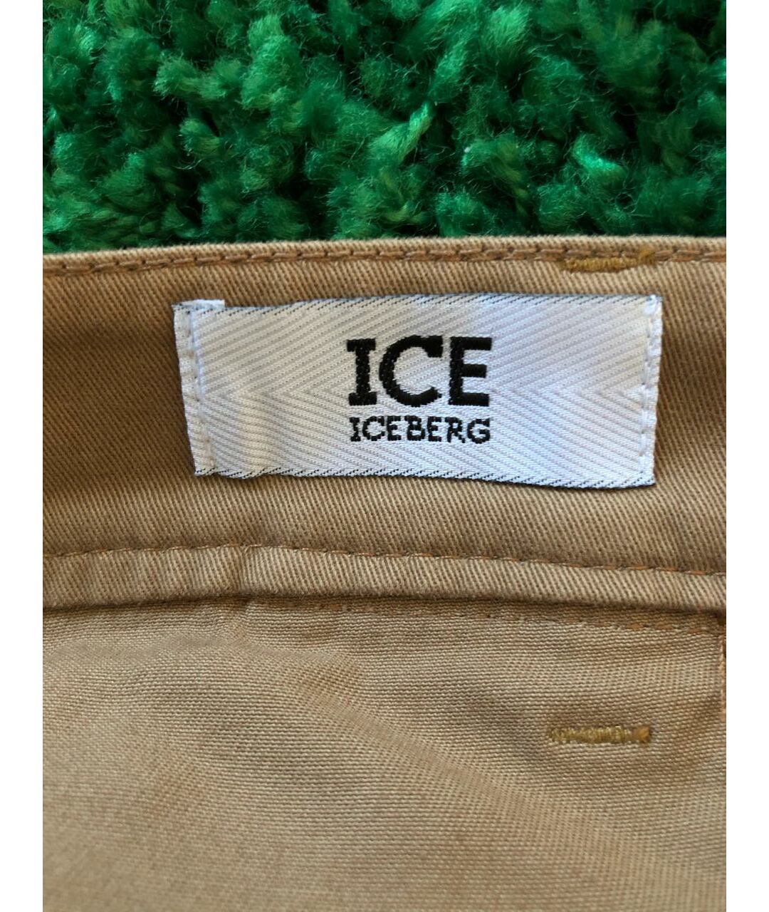 ICEBERG Коричневые хлопко-эластановые брюки узкие, фото 3