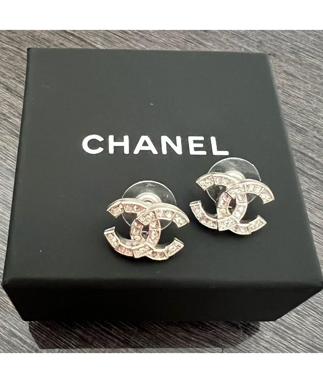 CHANEL Серебряные металлические серьги, фото 3