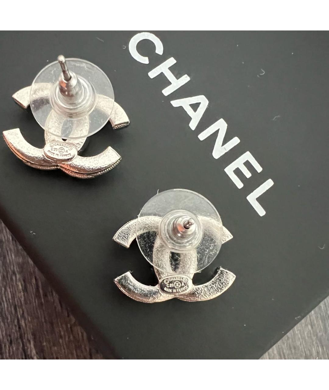 CHANEL Серебряные металлические серьги, фото 2