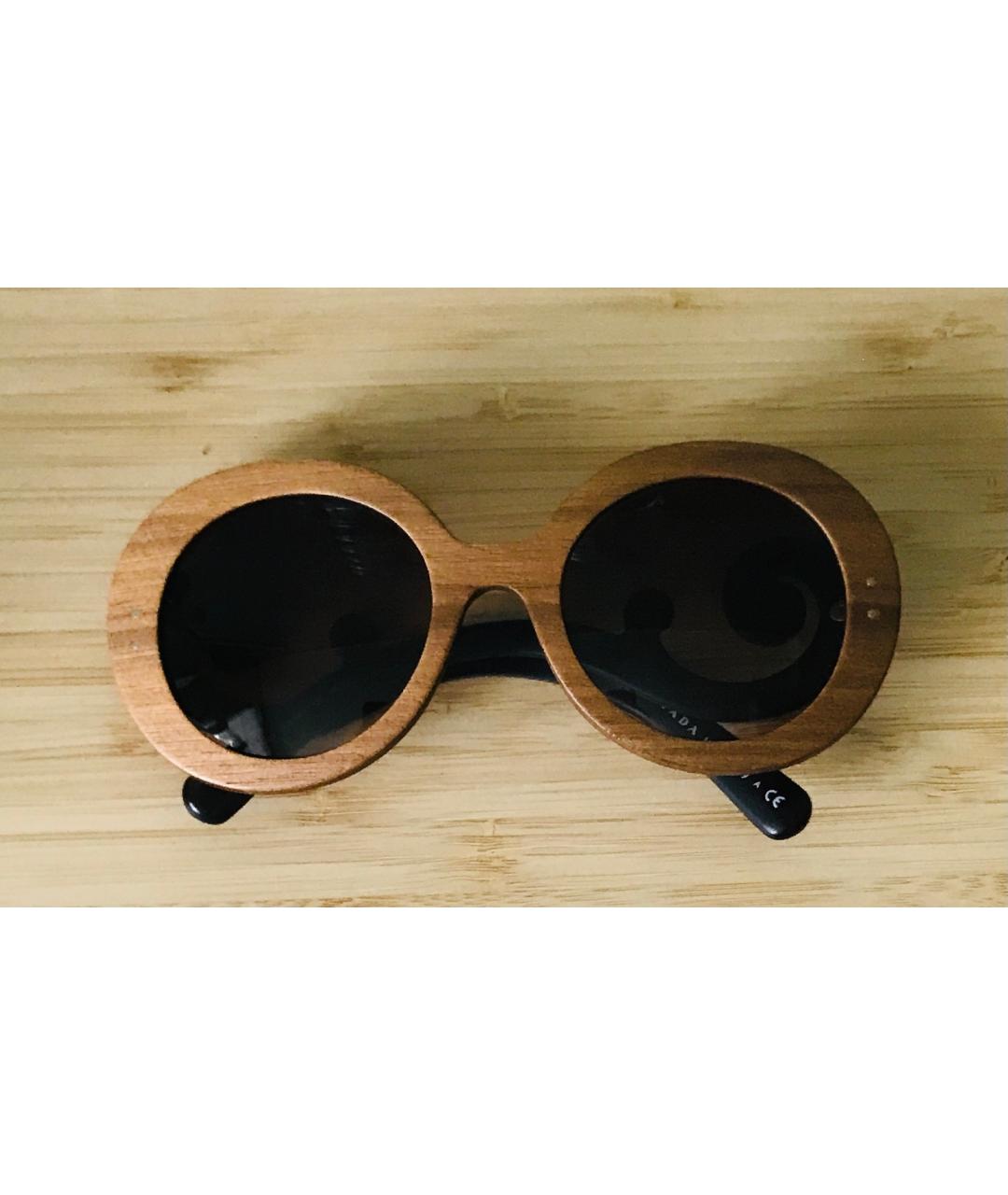 PRADA Деревянные солнцезащитные очки, фото 5