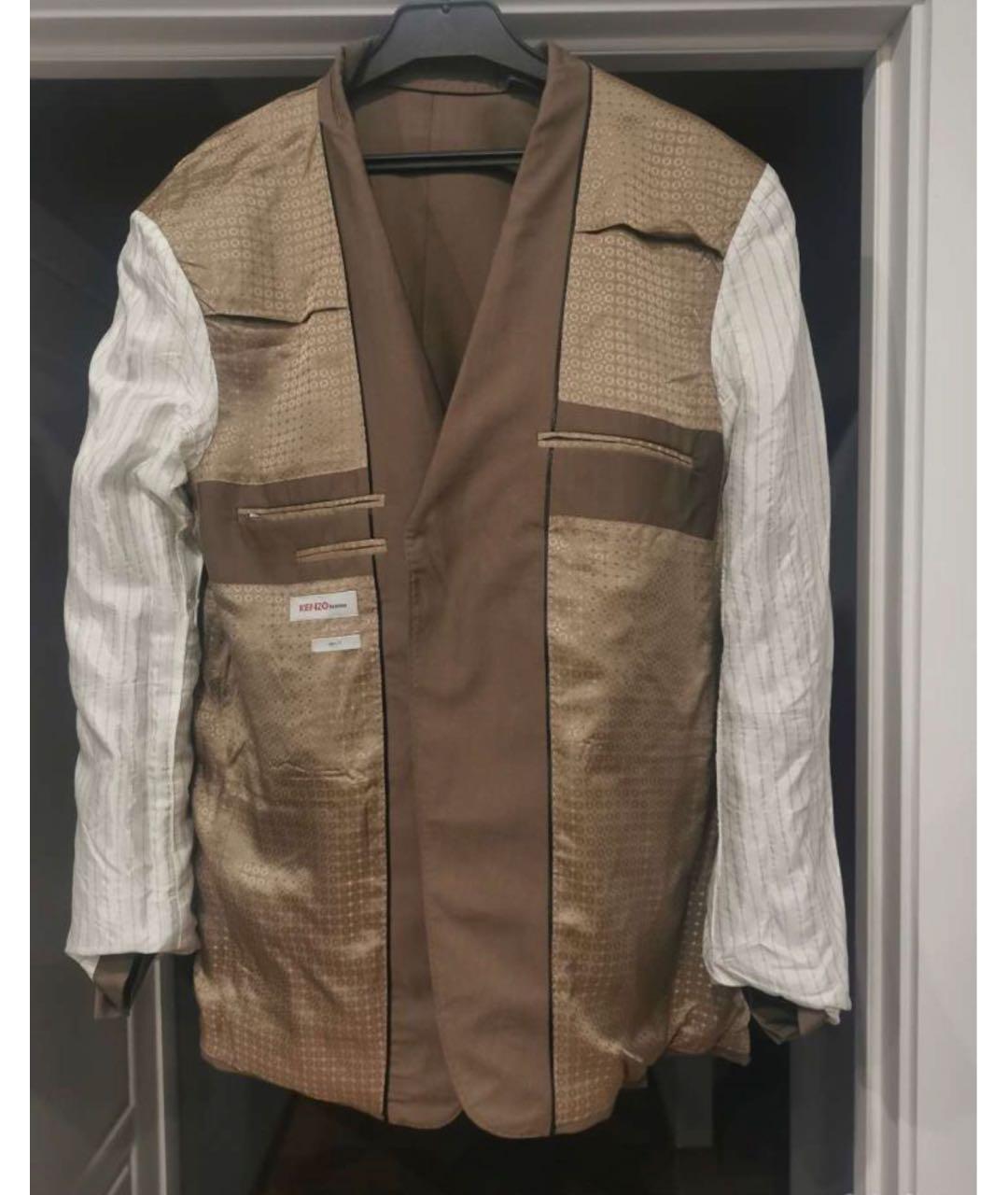 KENZO Коричневый шерстяной пиджак, фото 3