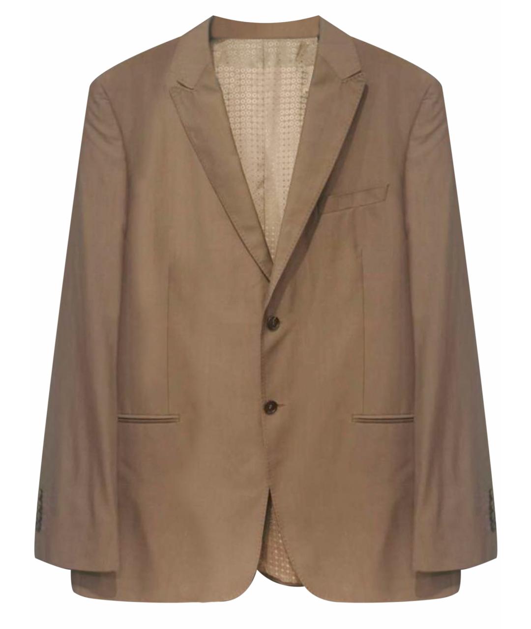 KENZO Коричневый шерстяной пиджак, фото 1