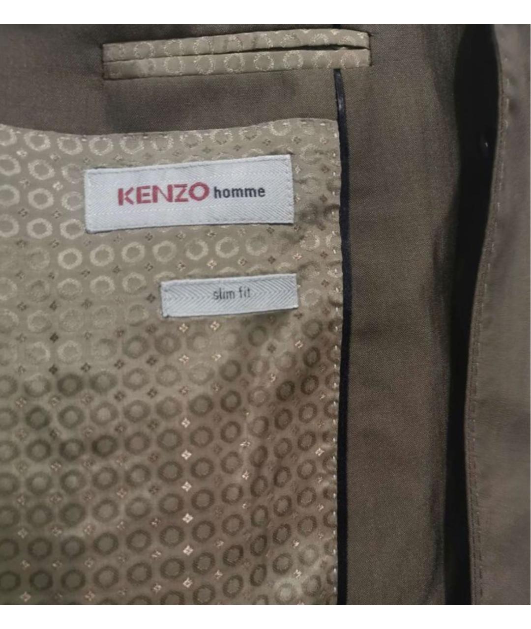 KENZO Коричневый шерстяной пиджак, фото 5