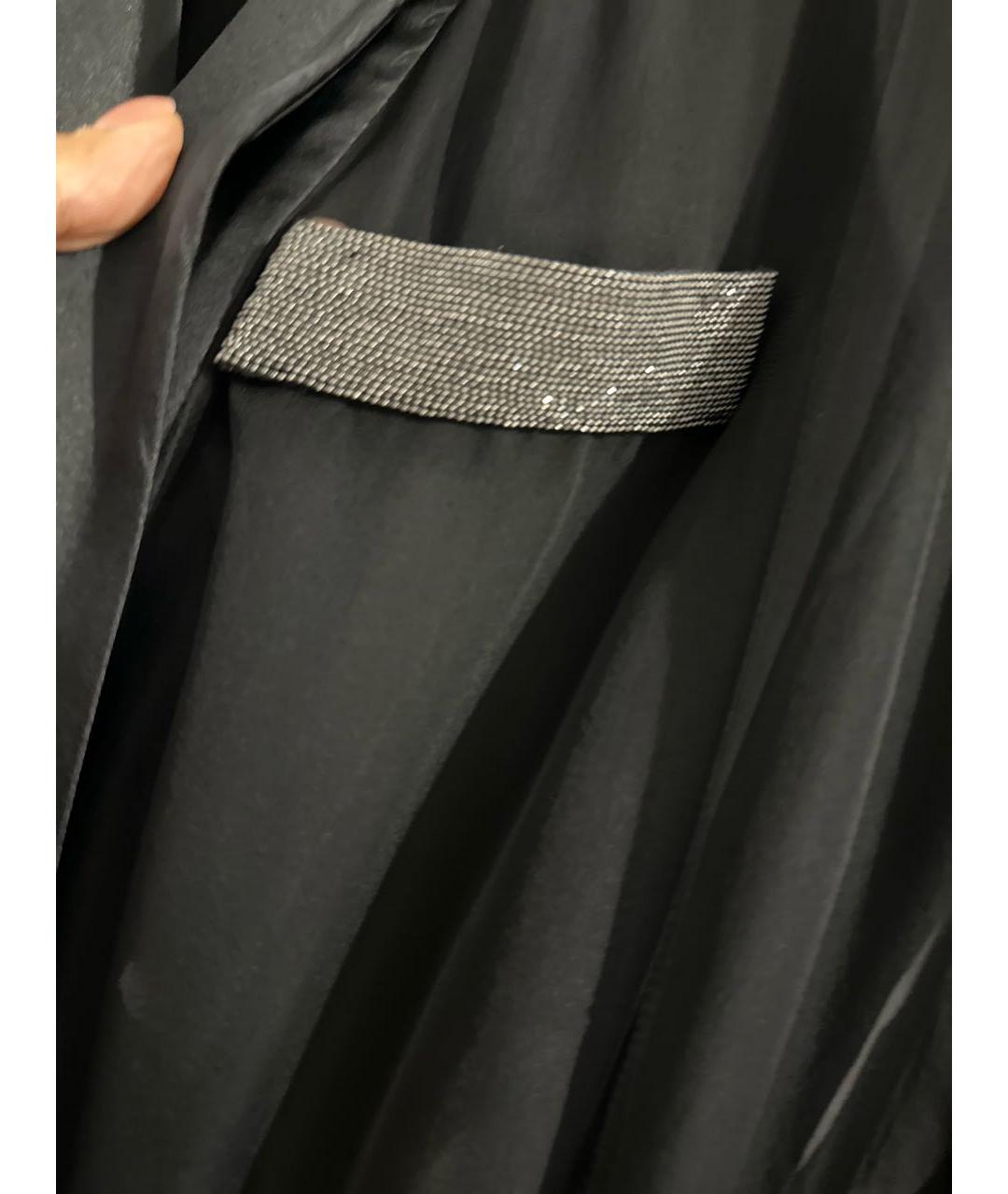 BRUNELLO CUCINELLI Черное шелковое вечернее платье, фото 4