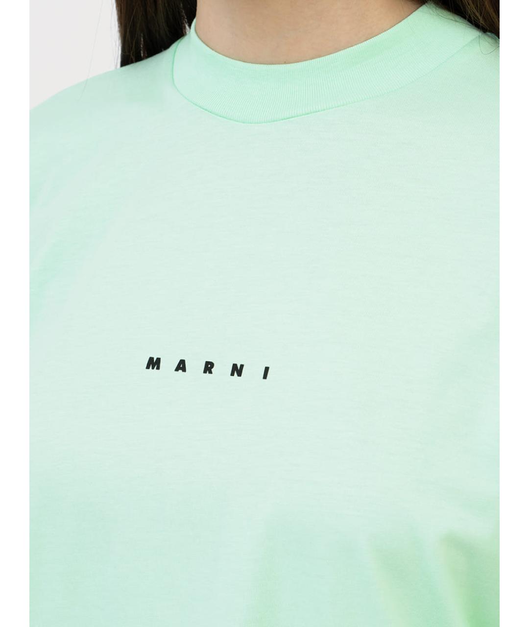 MARNI Салатовая хлопковая футболка, фото 3