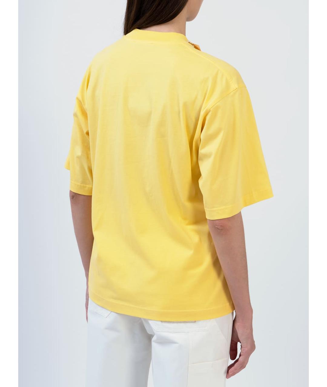 MARNI Желтая хлопковая футболка, фото 3