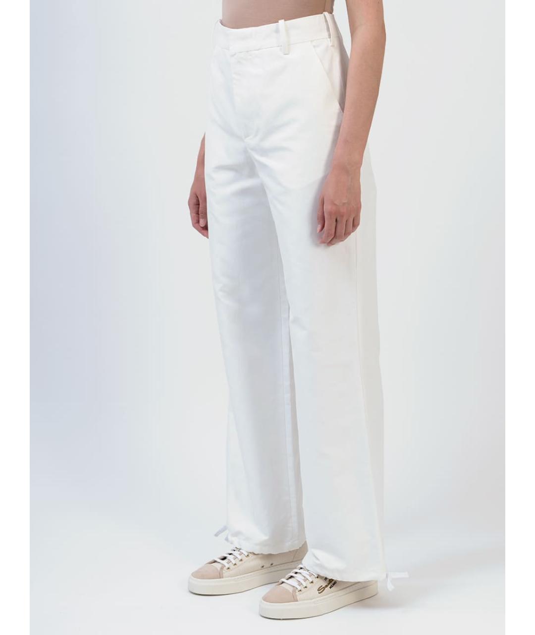 MARNI Белые полиамидовые прямые брюки, фото 5