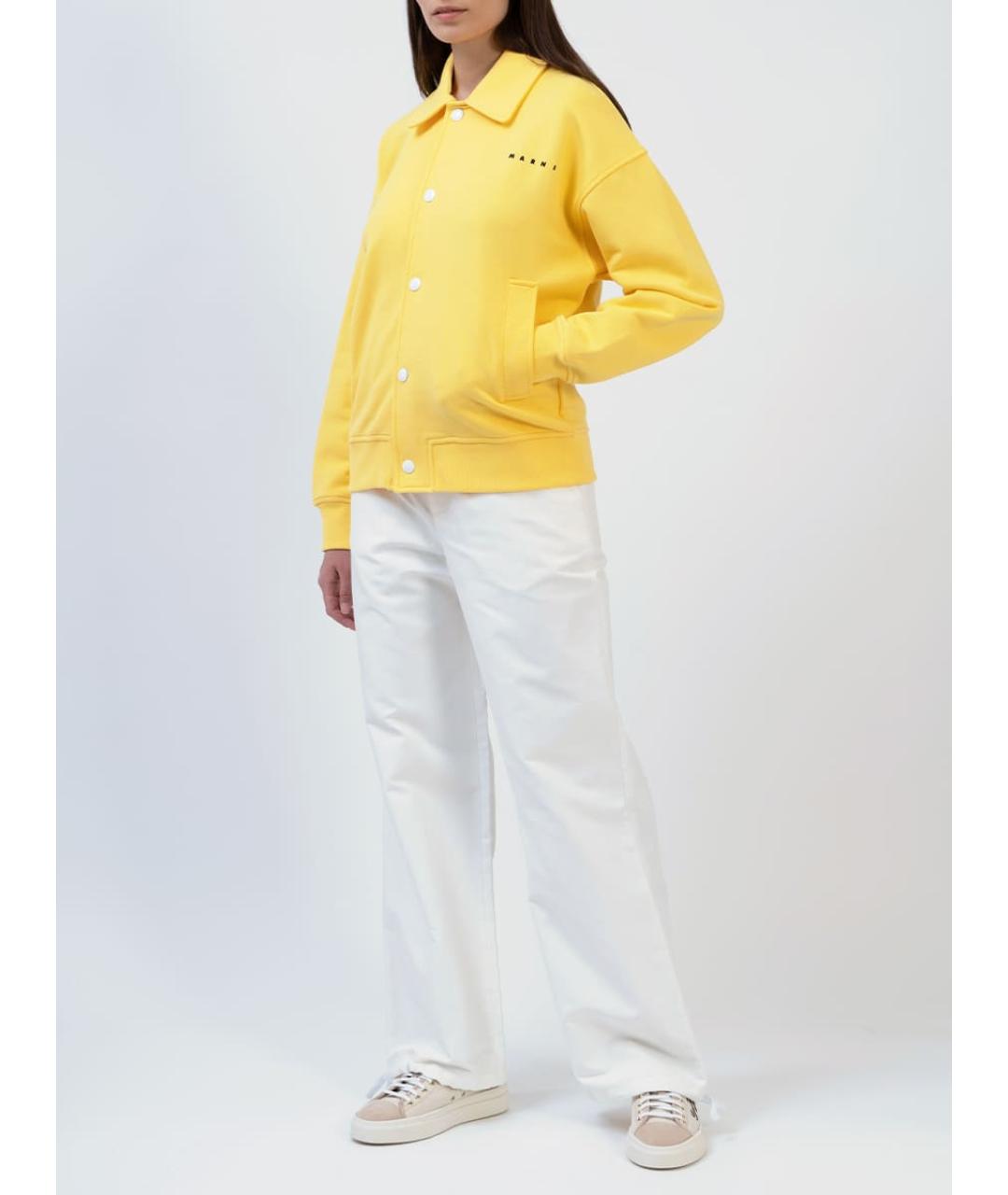 MARNI Белые полиамидовые прямые брюки, фото 4