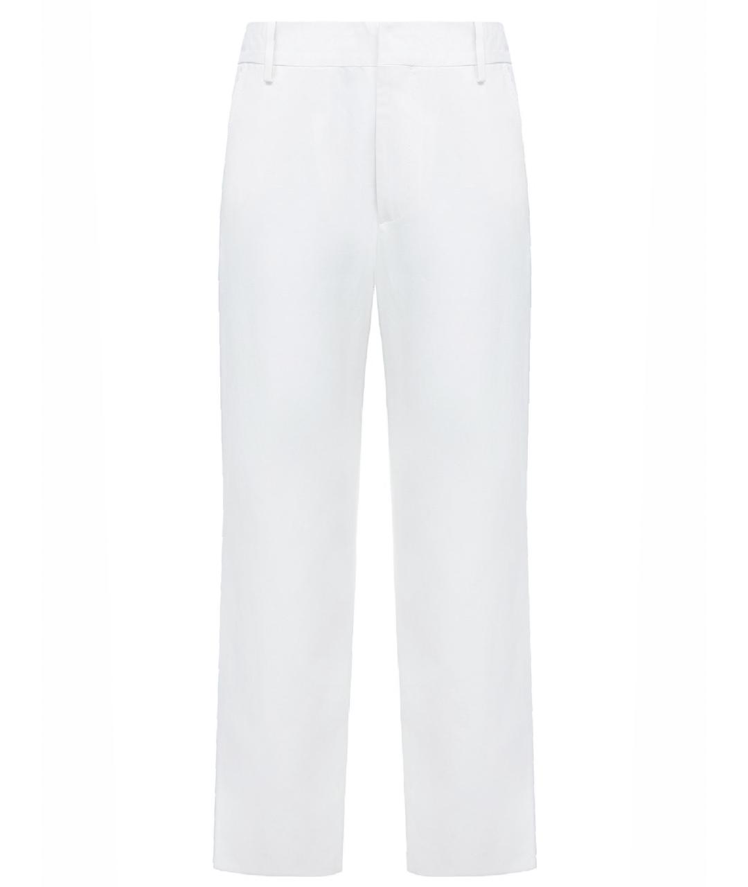 MARNI Белые полиамидовые прямые брюки, фото 1