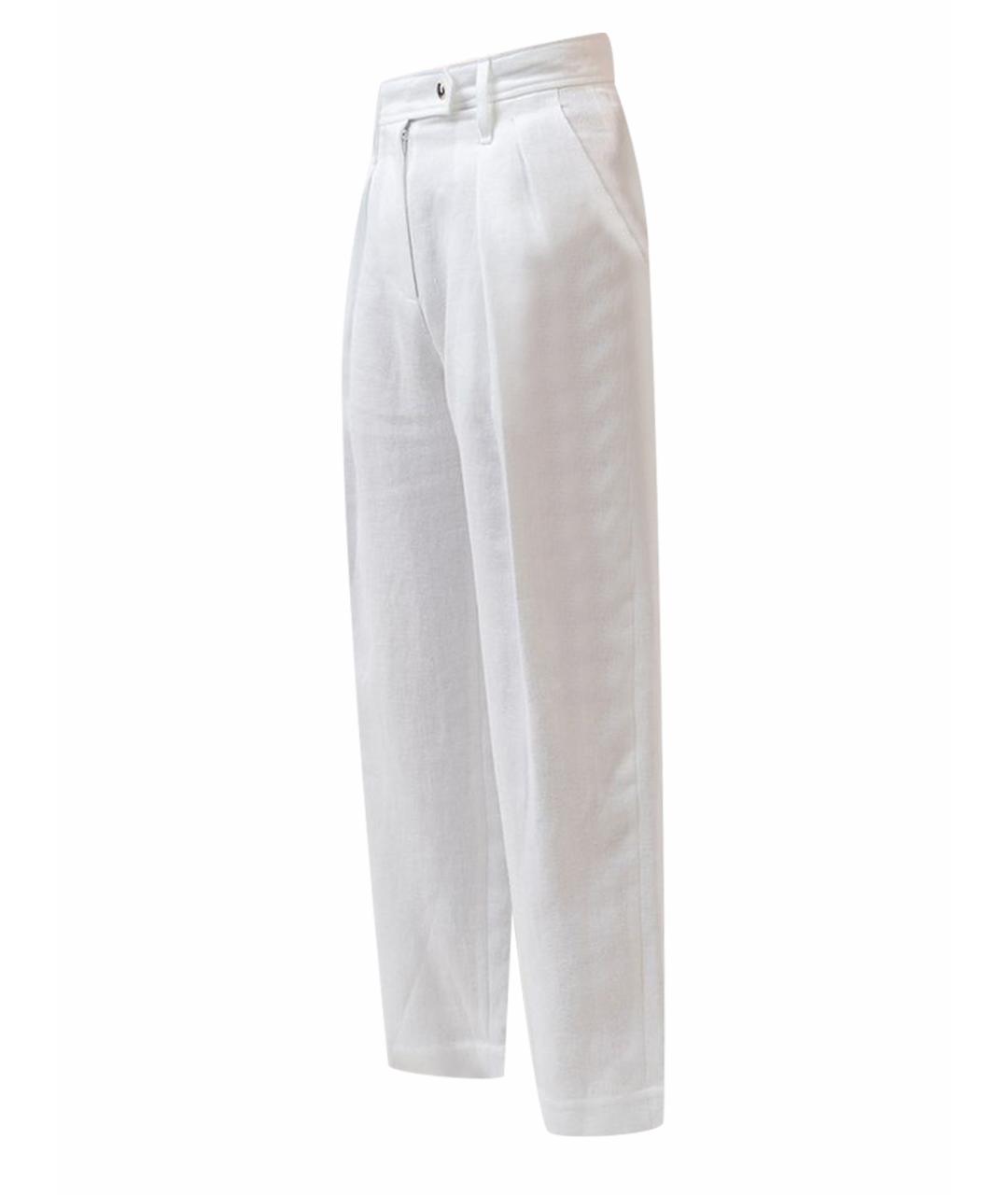 IRO Белые льняные прямые брюки, фото 1
