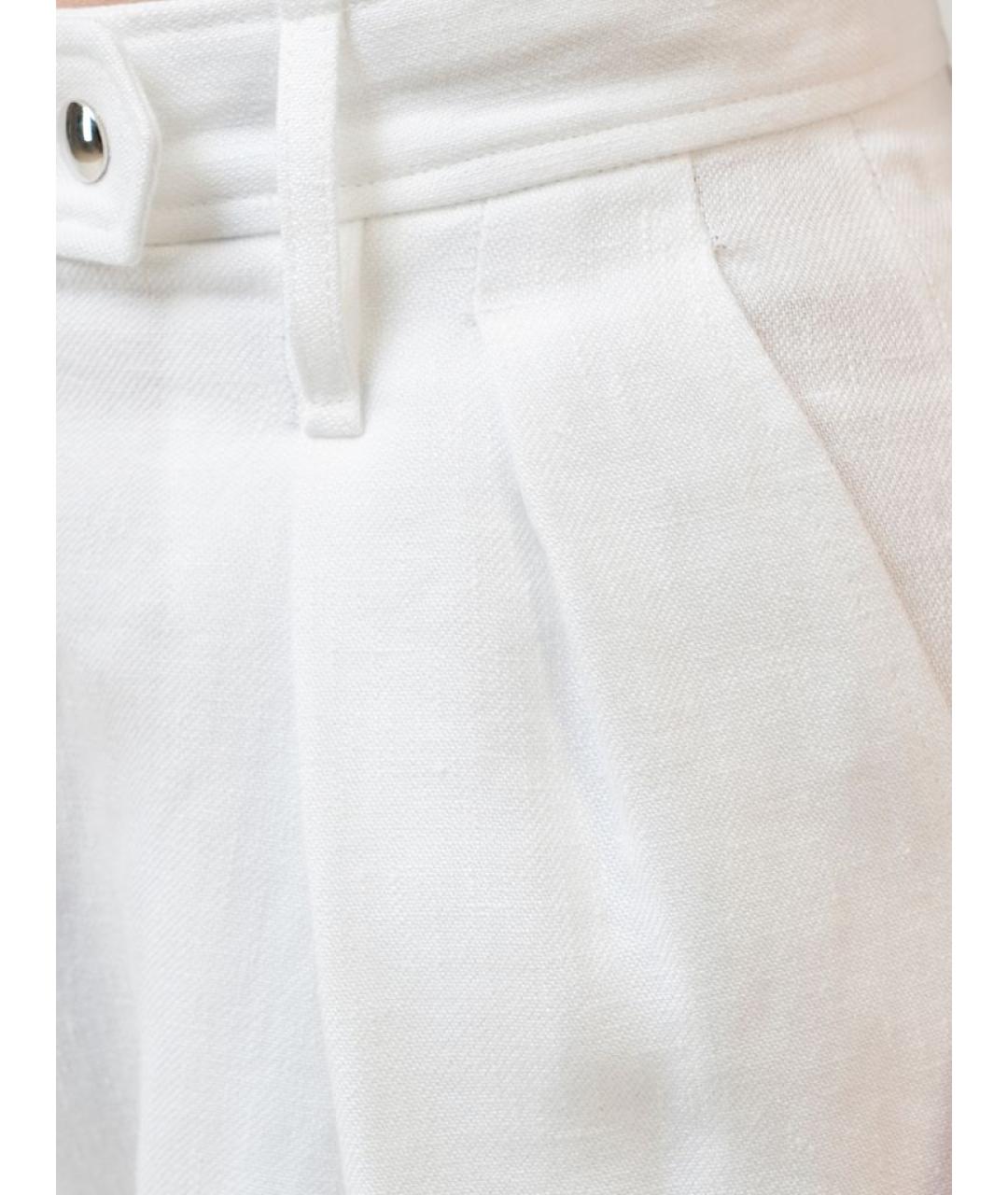 IRO Белые льняные прямые брюки, фото 2