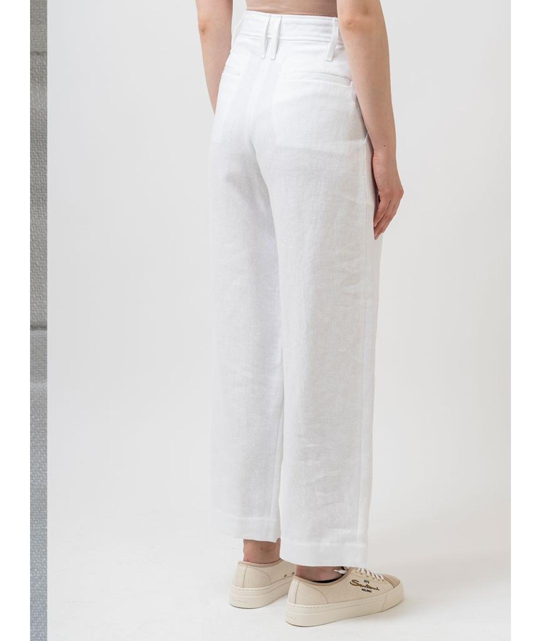 IRO Белые льняные прямые брюки, фото 4