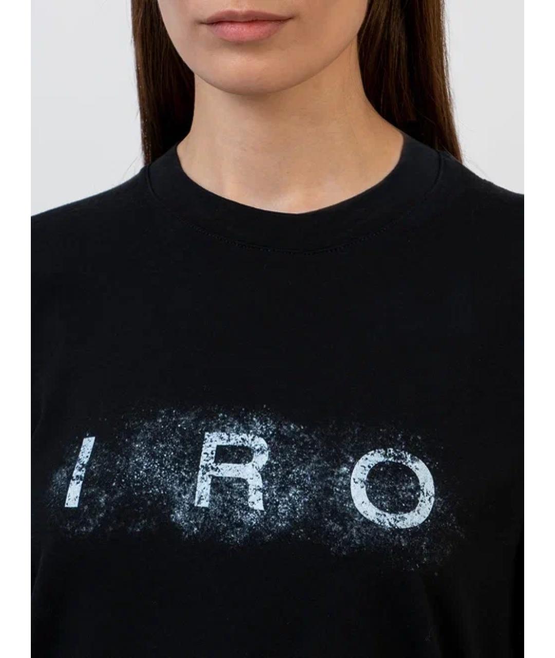 IRO Черная хлопковая футболка, фото 5